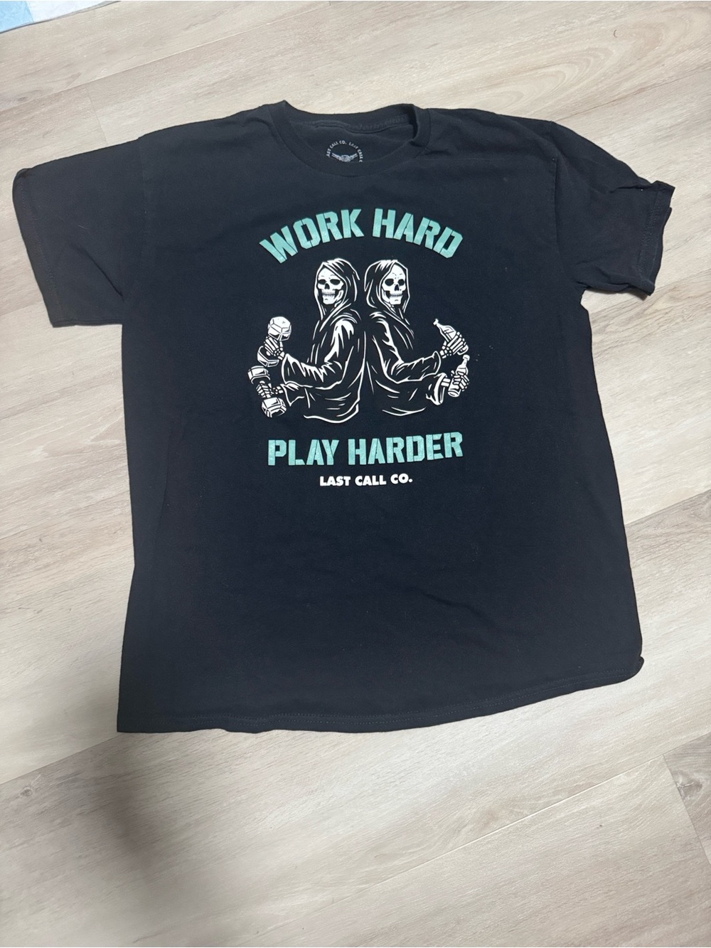 "Work Hard Play Harder" Black Graphic Tee